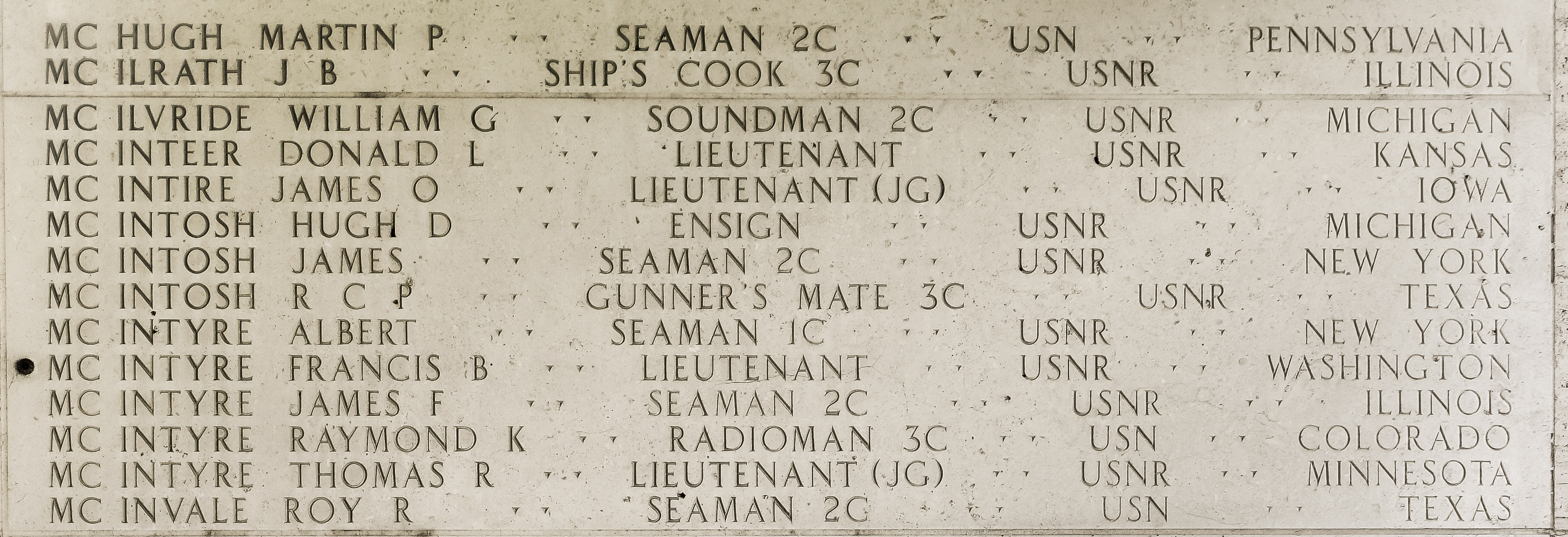 William G. McIlvride, Soundman Second Class